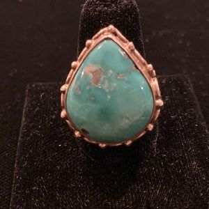 Sterling Turquoise Teardrop Ring